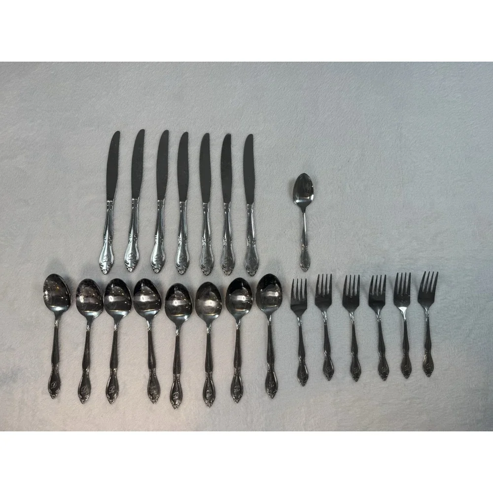 Customcraft Flatware Lot of 22 Stainless Replacement Monogram 